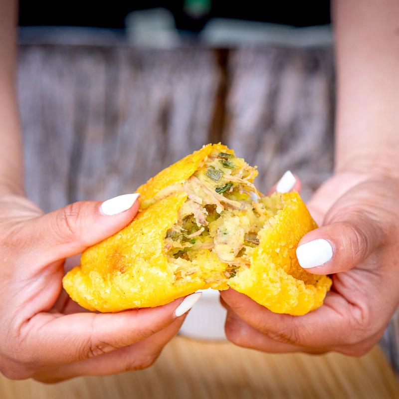 Arepa fresh from the grill